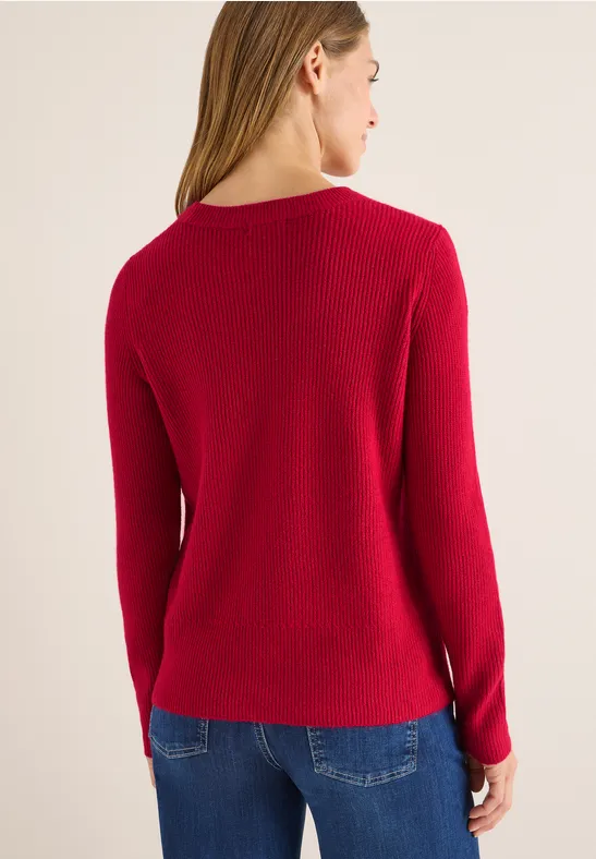 Pullover mit Strukturdetails beaujolais red