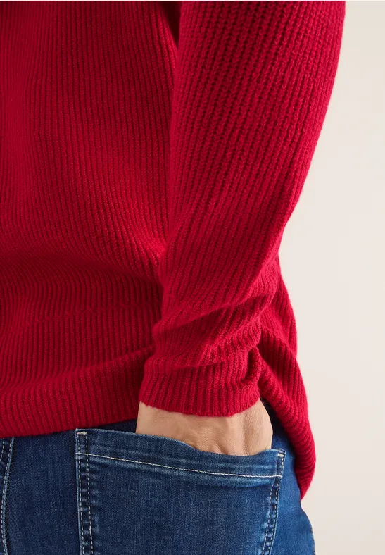 Pullover mit Strukturdetails beaujolais red