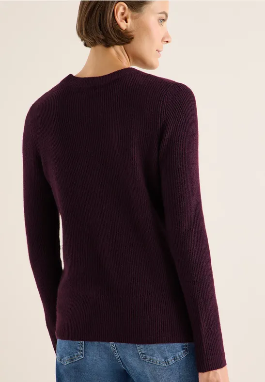 Pullover mit Strukturdetails eggplant red