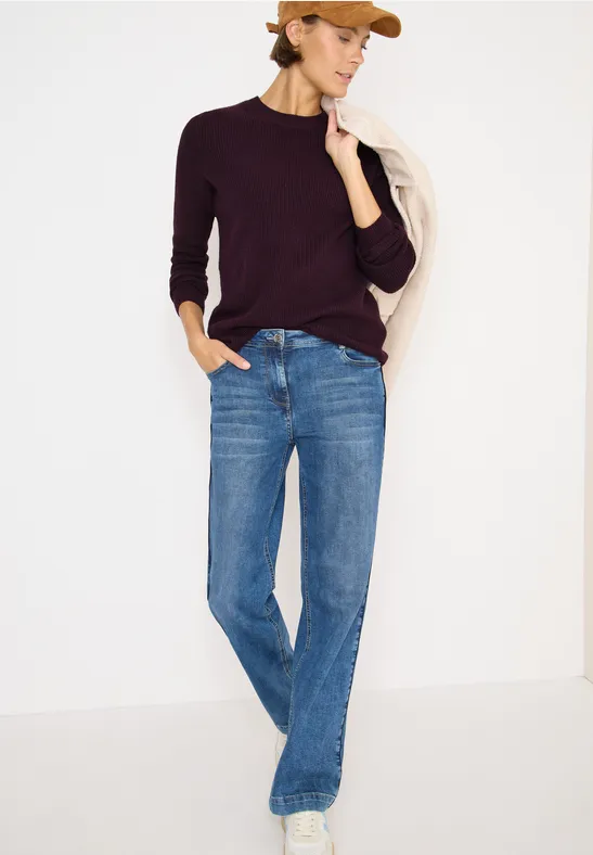 Pullover mit Strukturdetails eggplant red