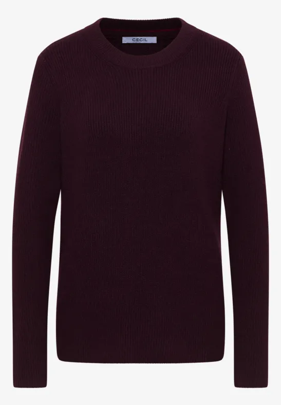 Pullover mit Strukturdetails eggplant red