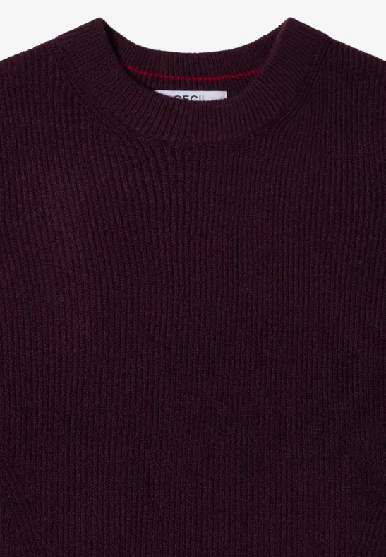 Pullover mit Strukturdetails eggplant red