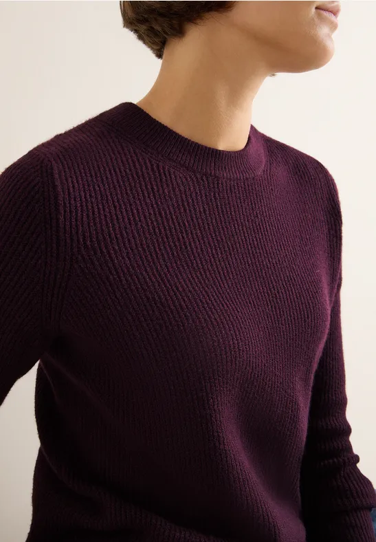 Pullover mit Strukturdetails eggplant red