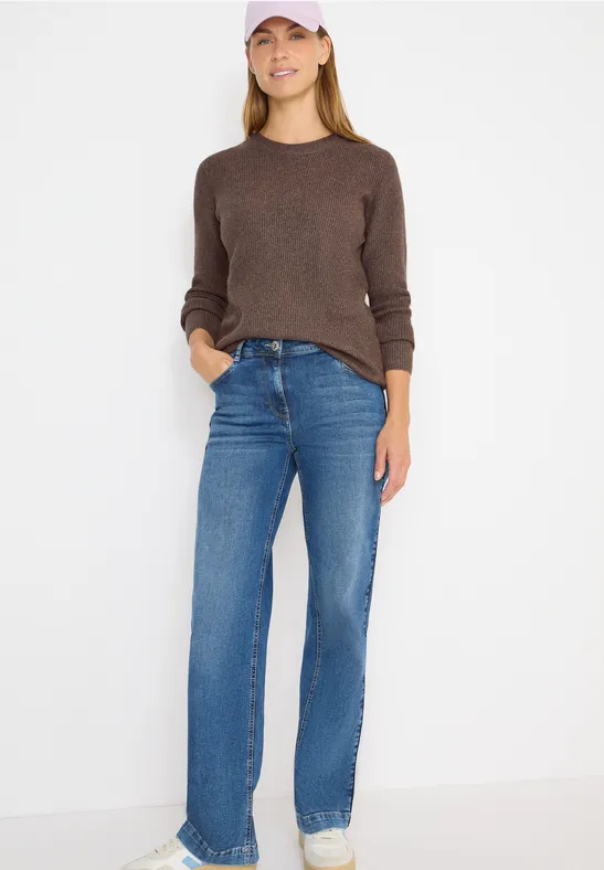 Pullover mit Strukturdetails mushroom taupe melange