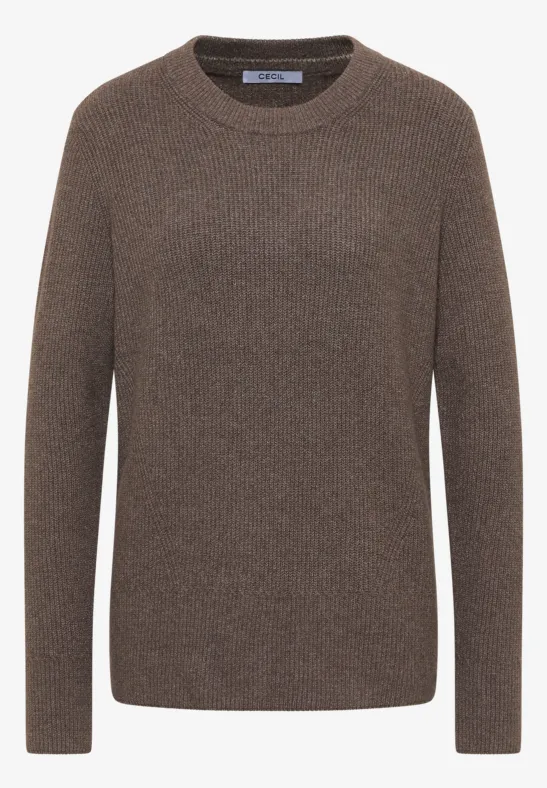Pullover mit Strukturdetails mushroom taupe melange