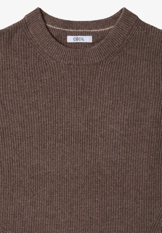 Pullover mit Strukturdetails mushroom taupe melange