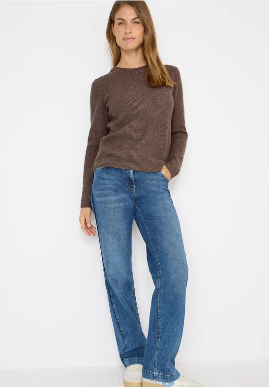 Pullover mit Strukturdetails mushroom taupe melange