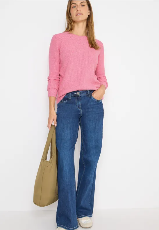 Pullover mit Strukturdetails dark blossom melange