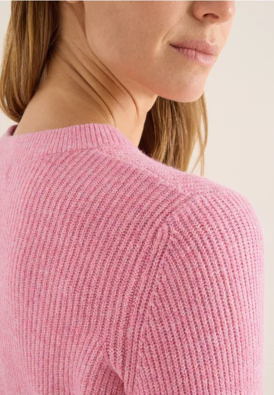 Pullover mit Strukturdetails dark blossom melange