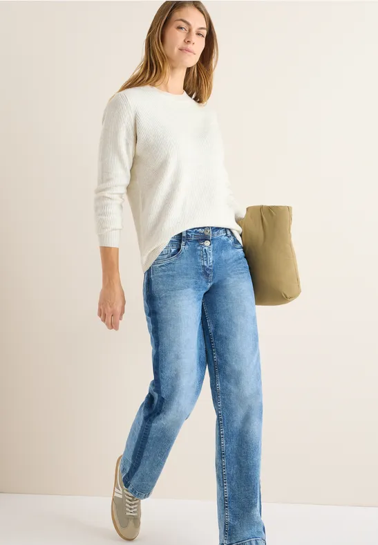 Pullover mit Strukturdetails eggshell melange