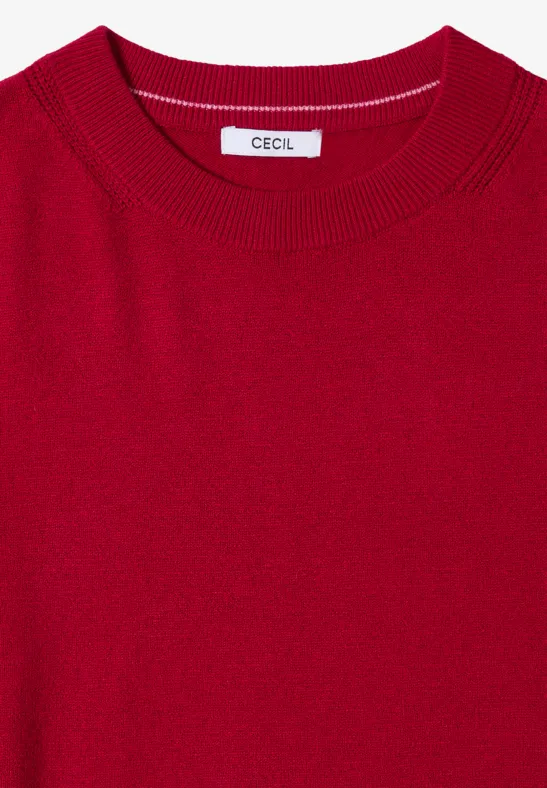 Softer Rundhals Pullover beaujolais red
