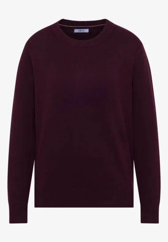 Softer Rundhals Pullover eggplant red