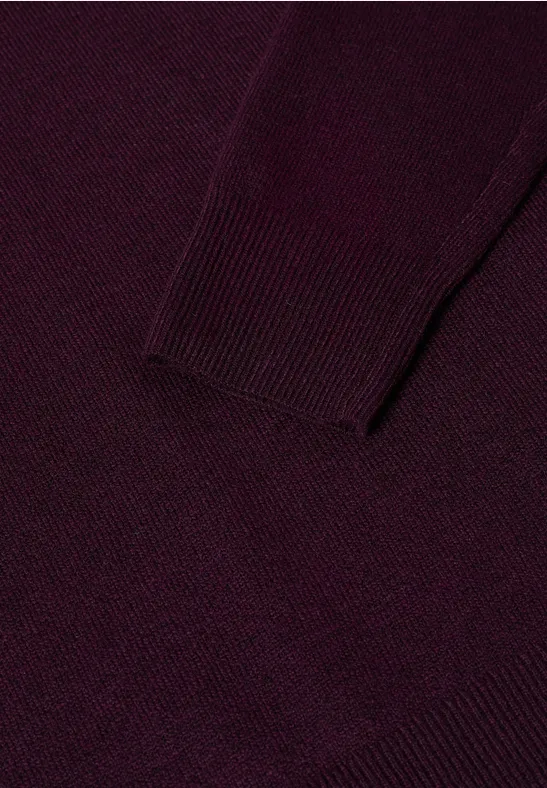 Softer Rundhals Pullover eggplant red