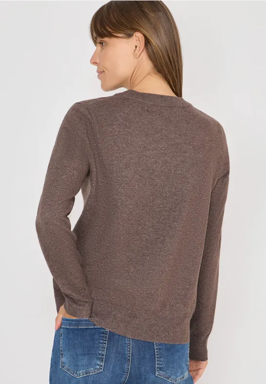 Softer Rundhals Pullover mushroom taupe melange