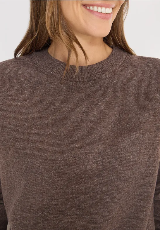 Softer Rundhals Pullover mushroom taupe melange