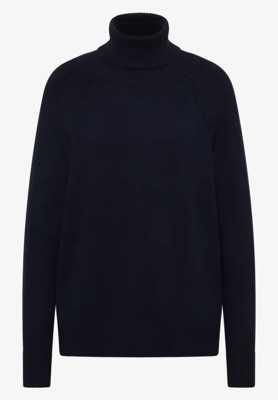Trui met structuurmix urban dark blue