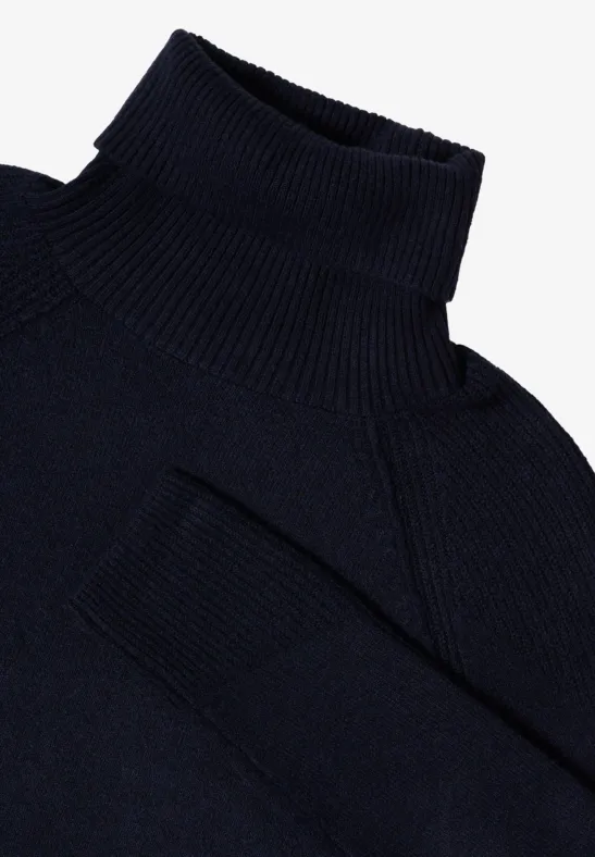 Trui met structuurmix urban dark blue