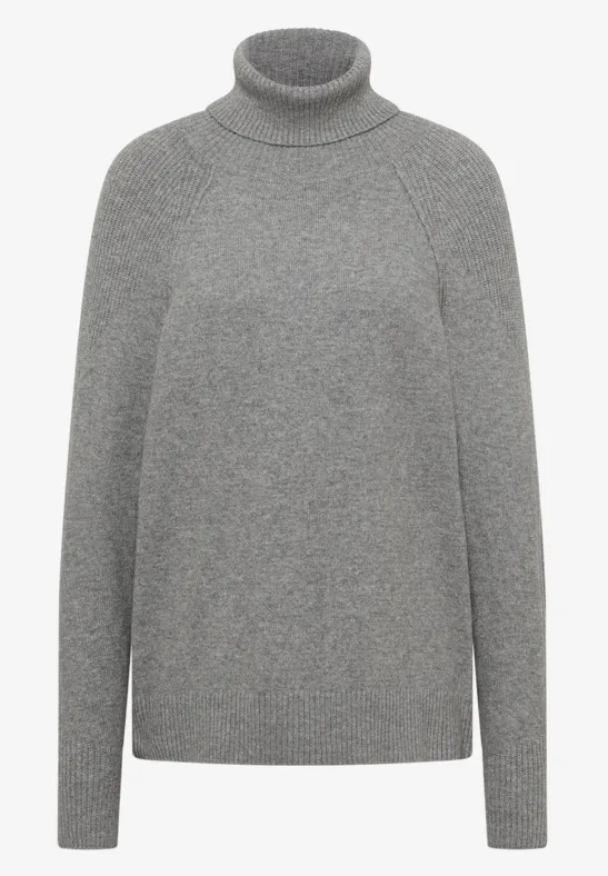Trui met structuurmix sporty grey melange