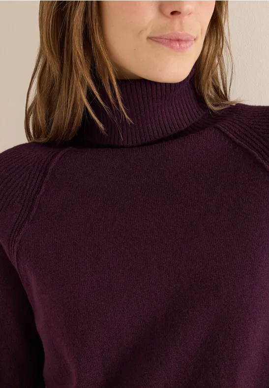 Trui met structuurmix eggplant red