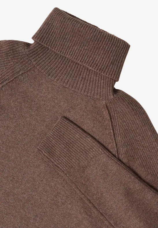 Trui met structuurmix mushroom taupe melange