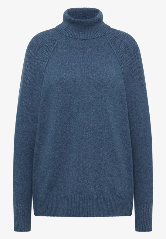 Strukturmix Pullover cotton blue melange