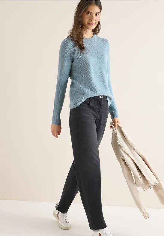 Pullover mit Strukturdetails faded blue melange