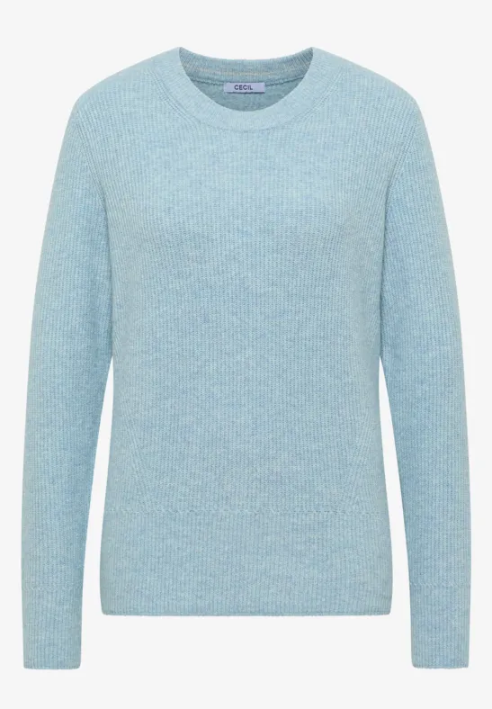 Pullover mit Strukturdetails faded blue melange