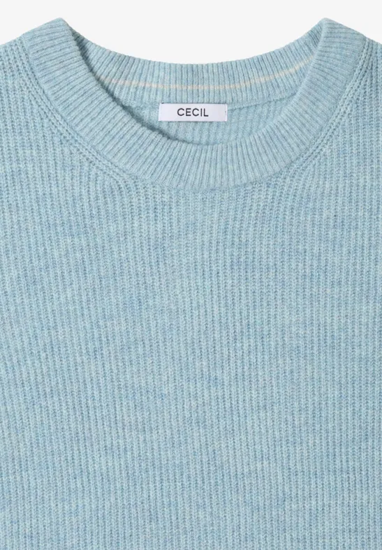 Pullover mit Strukturdetails faded blue melange