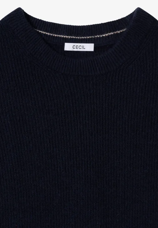 Trui met structuurdetails urban dark blue