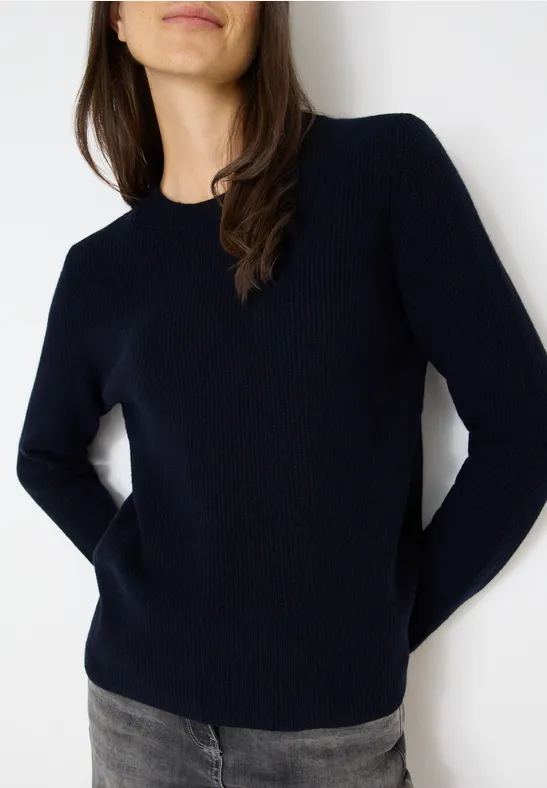 Trui met structuurdetails urban dark blue