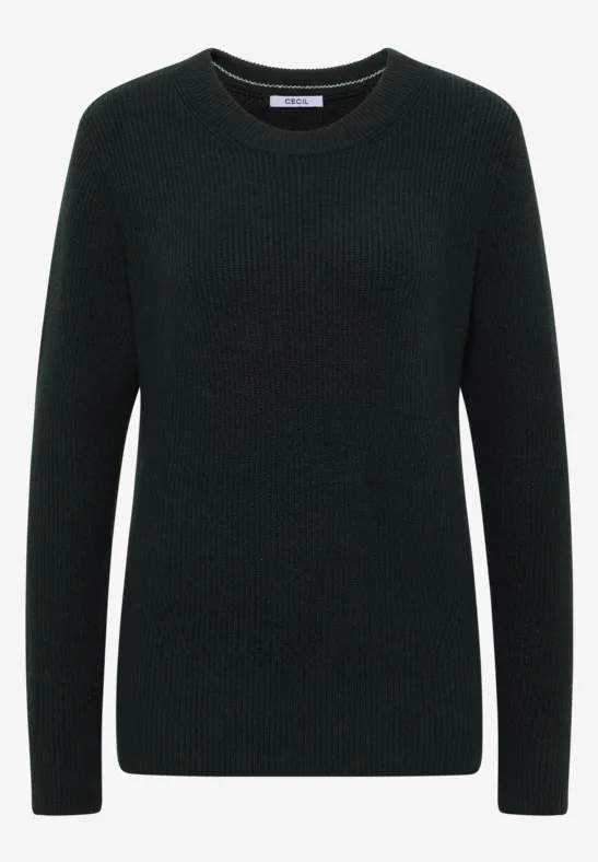 Trui met structuurdetails ink green