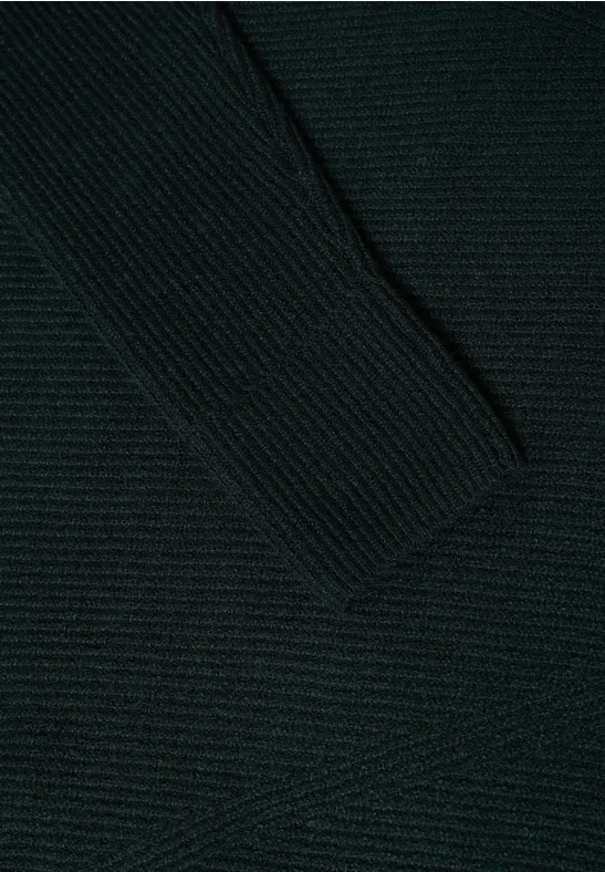 Trui met structuurdetails ink green