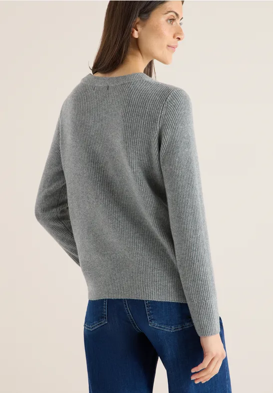 Trui met structuurdetails sporty grey melange