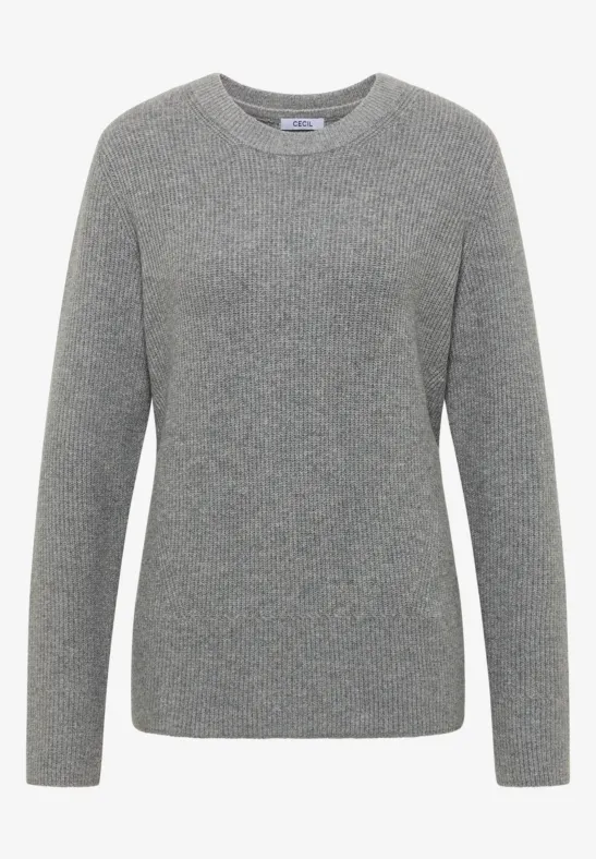 Trui met structuurdetails sporty grey melange