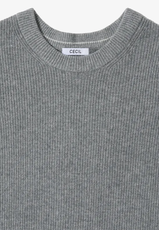 Trui met structuurdetails sporty grey melange