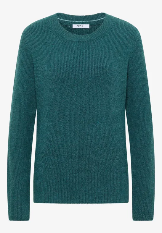 Trui met structuurdetails dark sea green melange