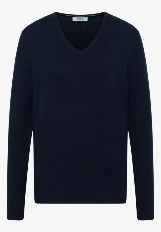 Kuscheliger V-Neck Pullover urban dark blue