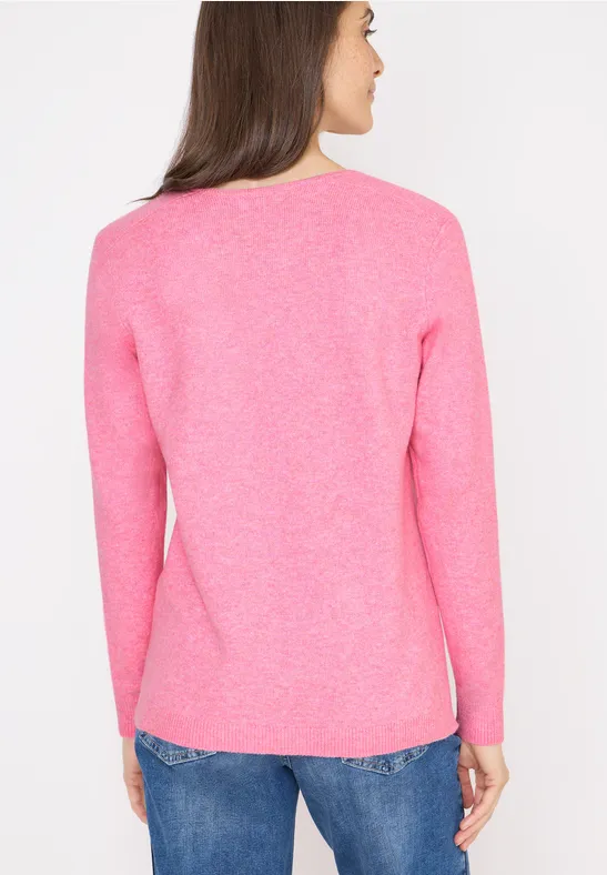 Gezellige trui met V-hals dark blossom melange