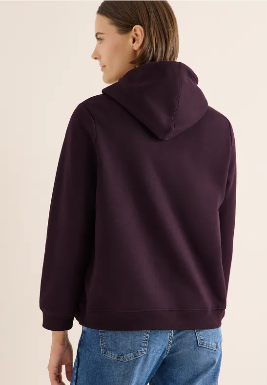 Sweater met capuchon eggplant red