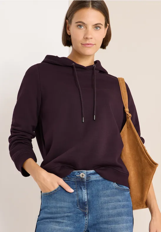 Sweater met capuchon eggplant red