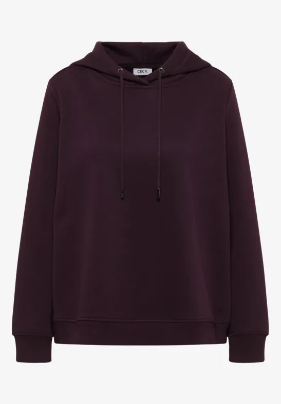Sweater met capuchon eggplant red