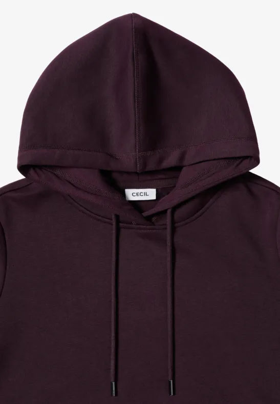 Sweater met capuchon eggplant red