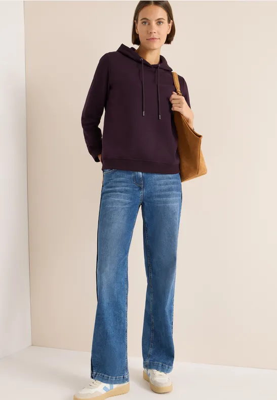 Sweater met capuchon eggplant red