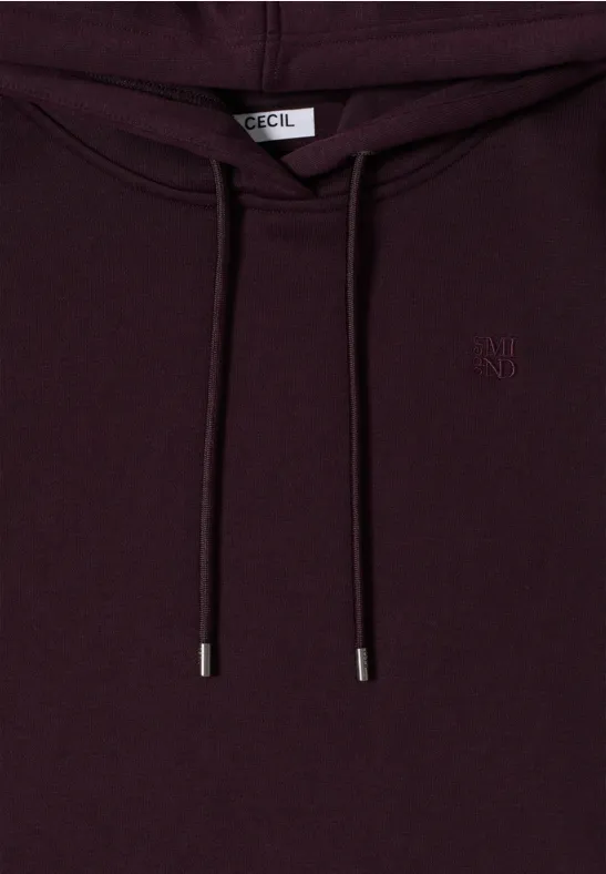 Kapuzen Sweatshirt eggplant red