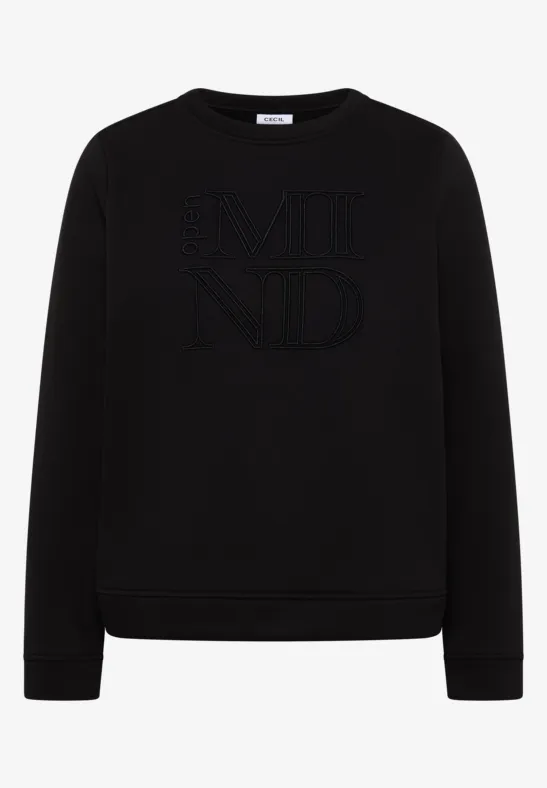 Sweatshirt mit Stickerei Black