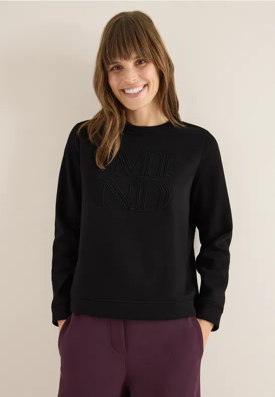 Sweatshirt mit Stickerei Black