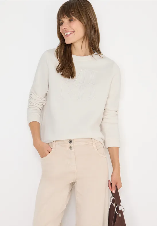 Sweatshirt mit Stickerei light greige