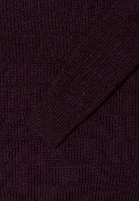 Strukturmix Pullover eggplant red