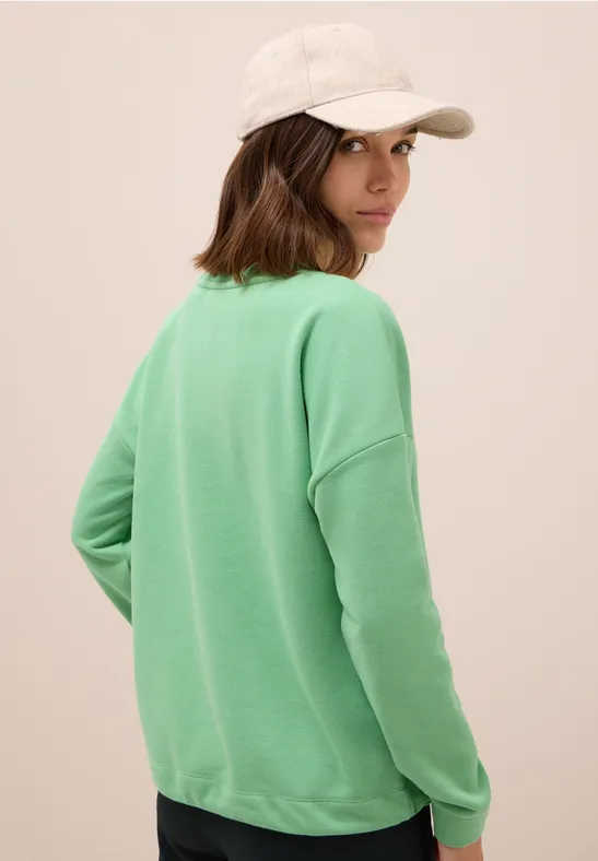 Sweater met trekkoord fennel green