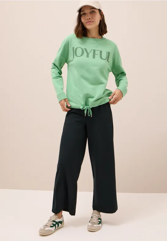 Sweater met trekkoord fennel green